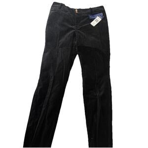 Chaps Black Velvet Slimming Fit Dress Pants Women Size 12 $60 Retail NEW